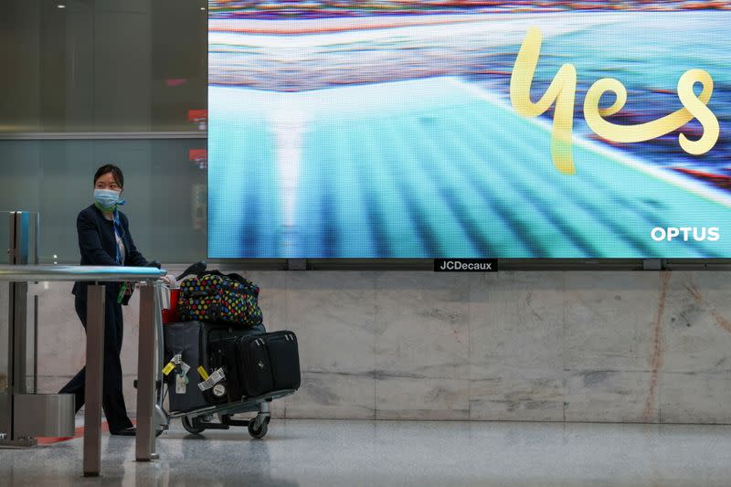 Arrivals at the international terminal at Sydney Airport as countries react to the new coronavirus Omicron variant