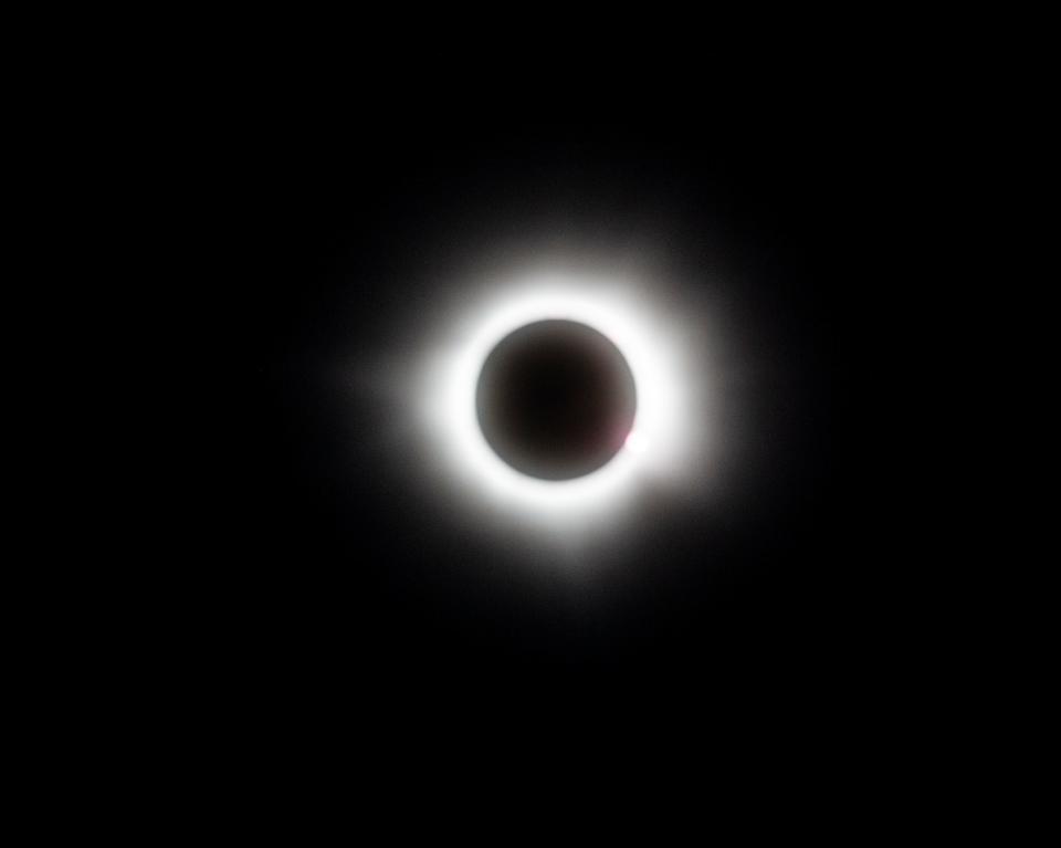 A total solar eclipse is seen in Mazatlan, Mexico on Monday, April 8, 2024.