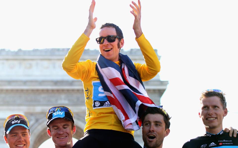 Bradley Wiggins celebrates winning the 2012 Tour de France - Special report: Has Britain fallen out of love with cycling? - Getty Images/Bryn Lennon