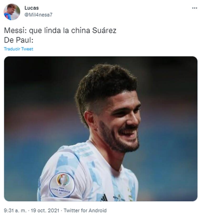 Vincularon a Rodrigo De Paul con la China Suárez y estallaron los memes en Twitter