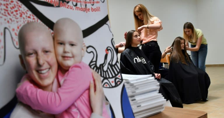 The "My Hair, Your Hair" campaign encourages Bosnians to donate their locks to a wigmaking workshop in Sarajevo, where volunteers weave wigs for children undergoing chemotherapy