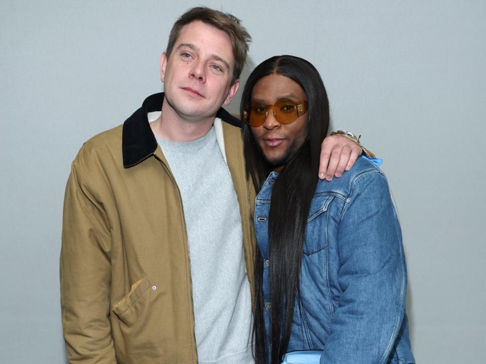 Johnathan Anderson with former celebrity stylist Law Roach at Paris Fashion Week in 2023 (Getty Images)