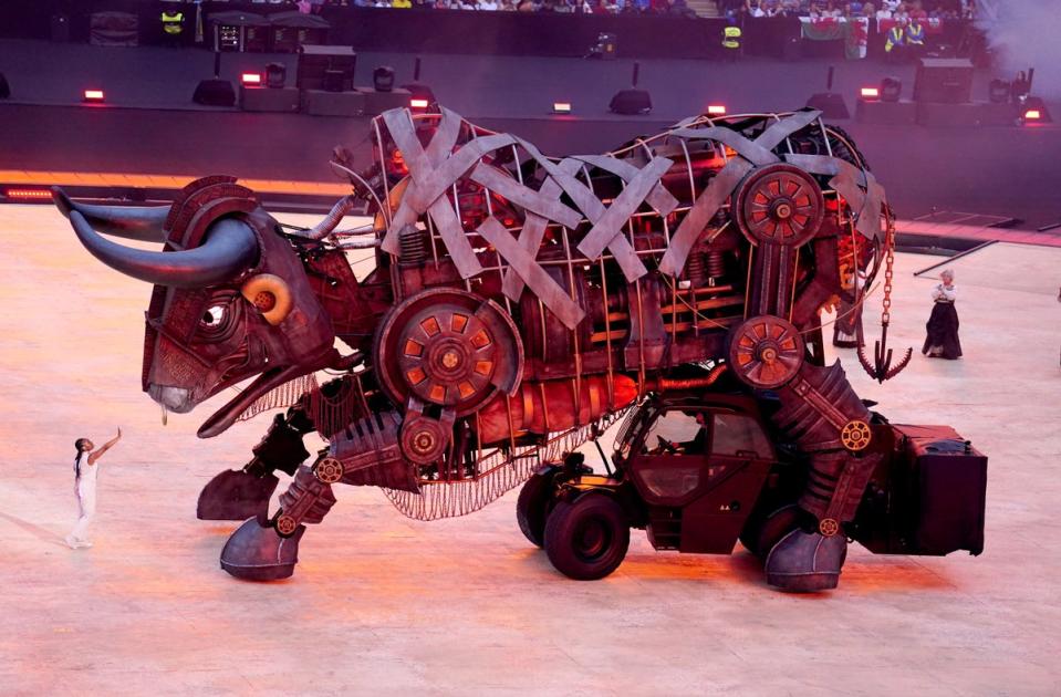 A raging bull took centre stage at the opening ceremony of the Commonwealth Games in Birmingham (Mike Egerton/PA) (PA Wire)