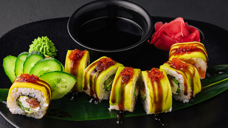 Dragon roll sushi