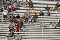 Fans wait for the start of a NASCAR All-Star Open auto race at Bristol Motor Speedway in Bristol, Tenn, Wednesday, July 15, 2020. (AP Photo/Mark Humphrey)