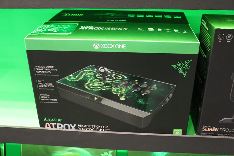 If you need an arcade stick for the Xbox One, you might want to look into getting Razer's Atrox. It's wired, comes with Sanwa hardware and can be easily modded. It even has a special compartment to store unused gear for the arcade stick. The Razer Atrox is available for $299.