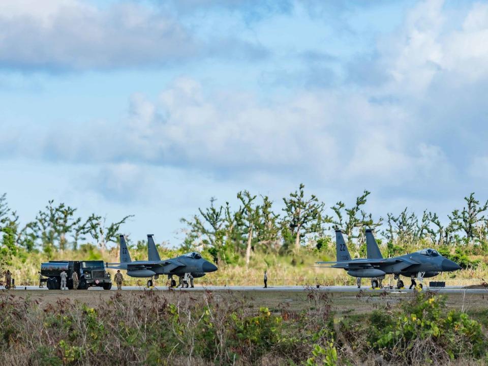 Air Force F-15 fighter jet Tinian