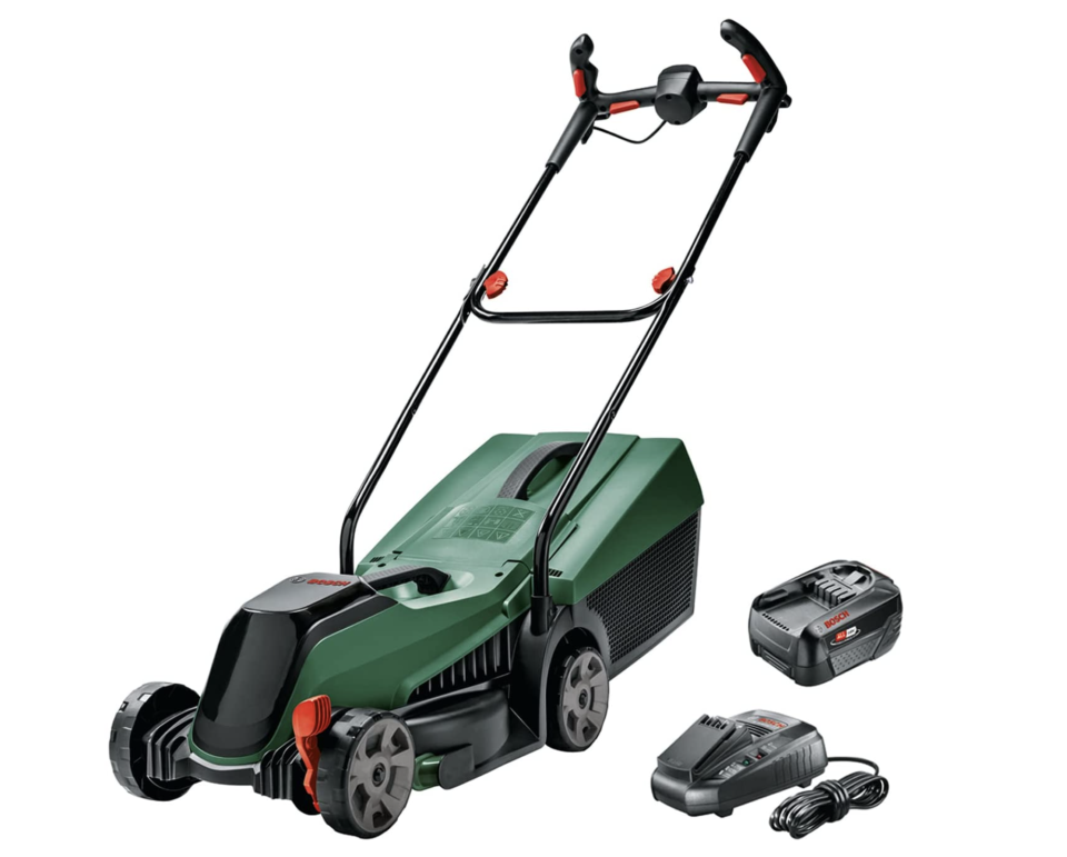 Bosch Akku-Rasenmäher CityMower 18V-32-300 (18 Volt, 1x Akku 4,0 Ah, Schnittbreite: 32 cm, Rasenflächen bis 300 m², im Karton)