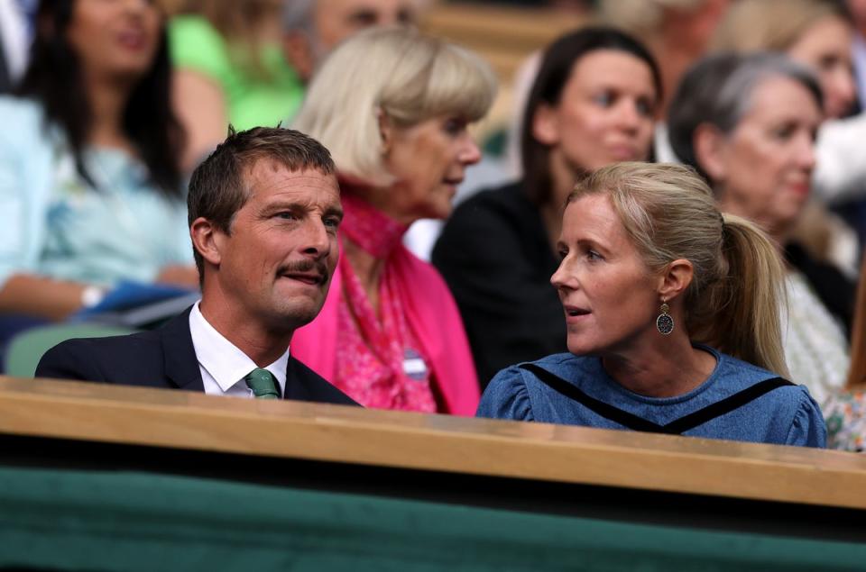 Grylls and his wife Shara at Wimbledon (PA)