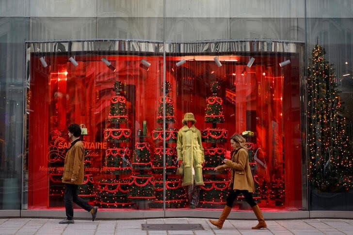 Christmas window displays at Samaritaine department store in Paris