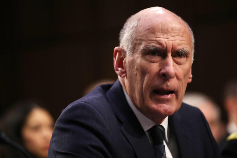 Daniel Coats, director of National Intelligence, arrives for a Senate (Select) Intelligence Committee’s hearing on worldwide threats on January 29, 2019 in Washington DC. | Win McNamee—Getty Images