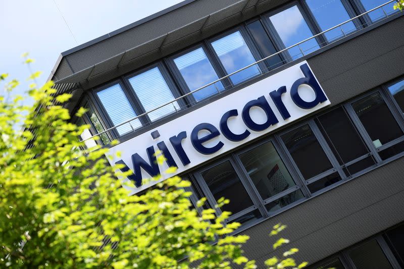 The logo of Wirecard AG is pictured at its headquarters in Aschheim