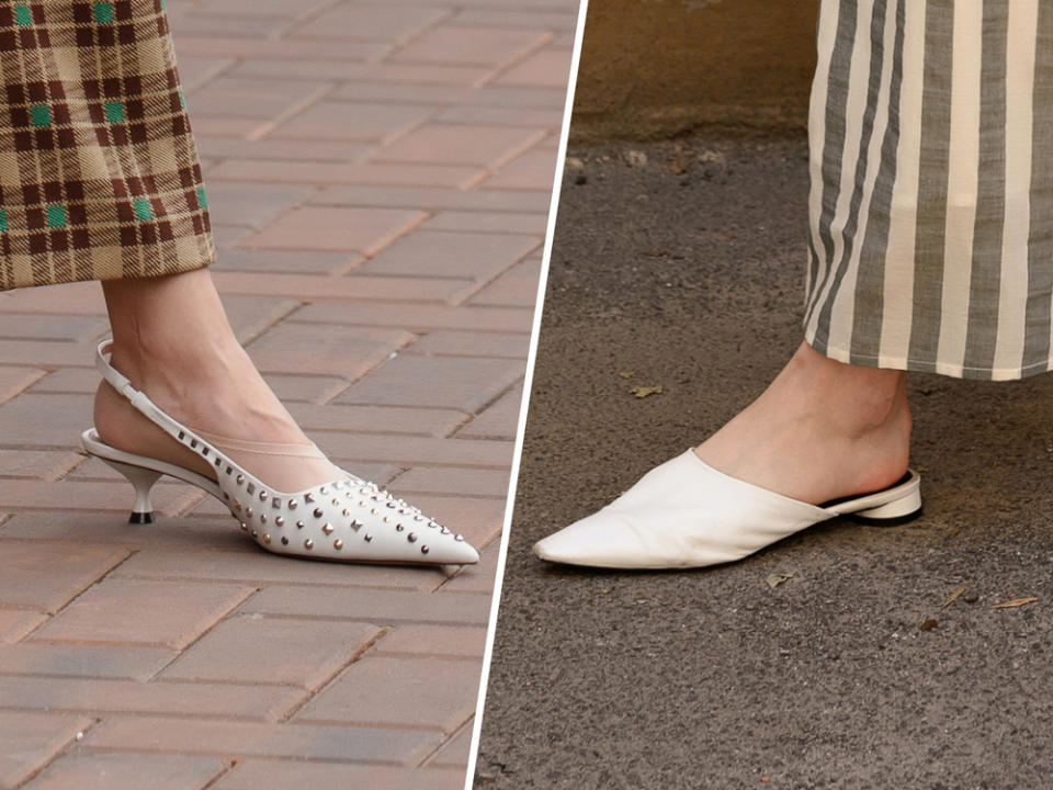 Kitten Heels und Slipper sind im Jahr 2021 angesagt. (Bild: [M] Street style photo/Shutterstock.com)