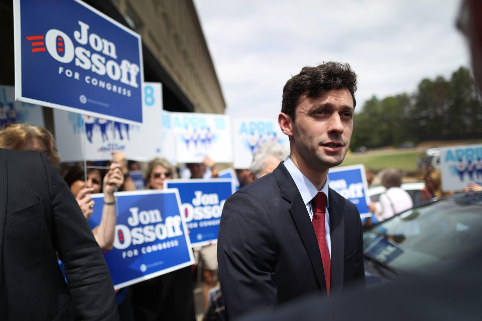 Jon Ossoff campaigning for Georgia's 6th Congressional district in 2017. (Getty Images)