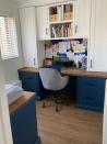 <p>'The room was just a general dumping ground in the house, so I decided to transform it,' says Ashley. ' I hand-built, sprayed and fitted all the cupboards myself and now I have a fully functioning office space, ideal for working from home.'</p>