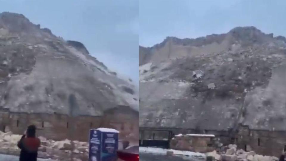 加濟安泰普城堡在強震中倒塌。（圖／翻攝自推特）
