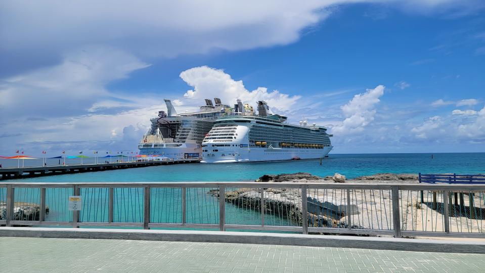 Image of two cruise ships in water