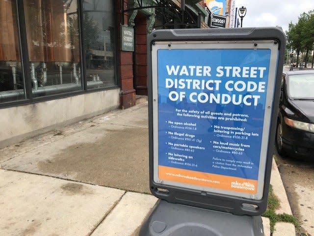Water Street District Code of Conduct in downtown Milwaukee.