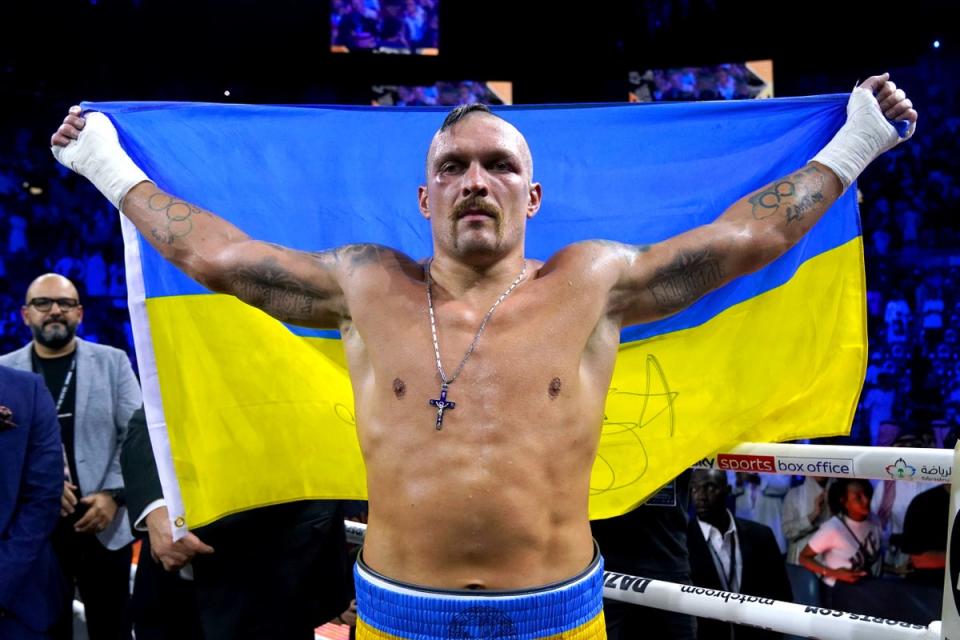 Oleksandr Usyk has urged the IOC not to let Russian athletes compete at Paris 2024 (Nick Potts/PA) (PA Wire)