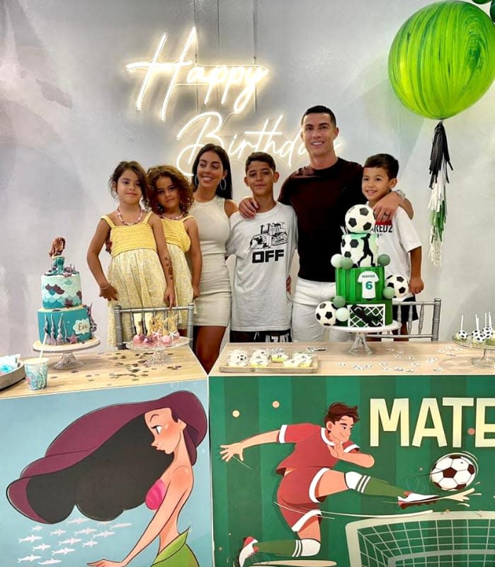 Georgina Rodríguez, Cristiano Ronaldo y sus hijos