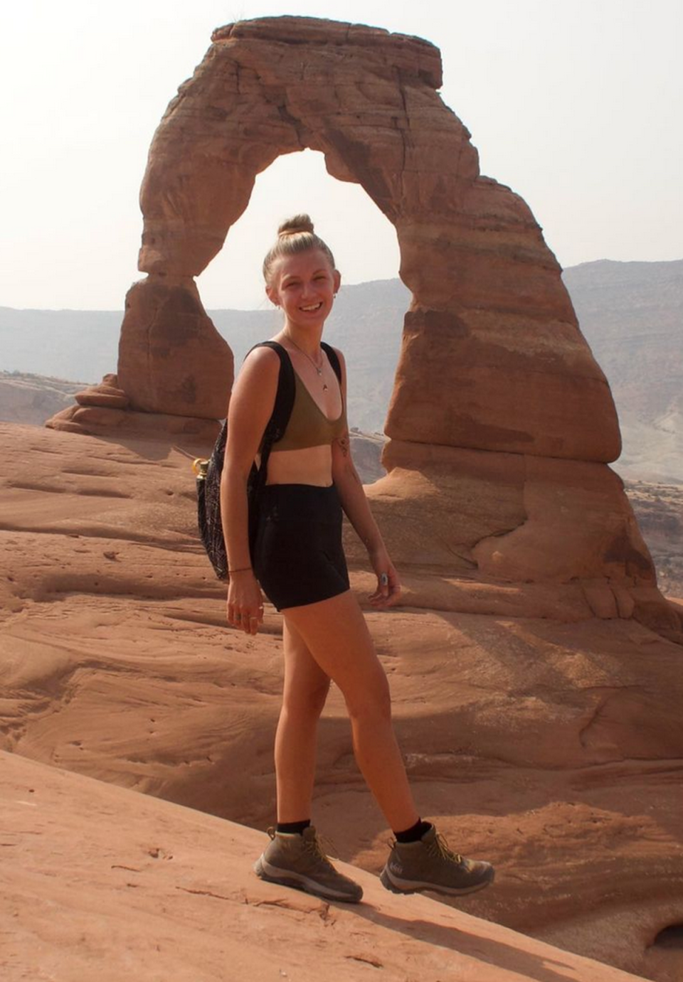 Gabby Petito posted several pictures of her and Mr Laundrie at the Arches National Park in Utah on the same day as police attended a ‘domestic violence’ (GabsPetito/Instagram)