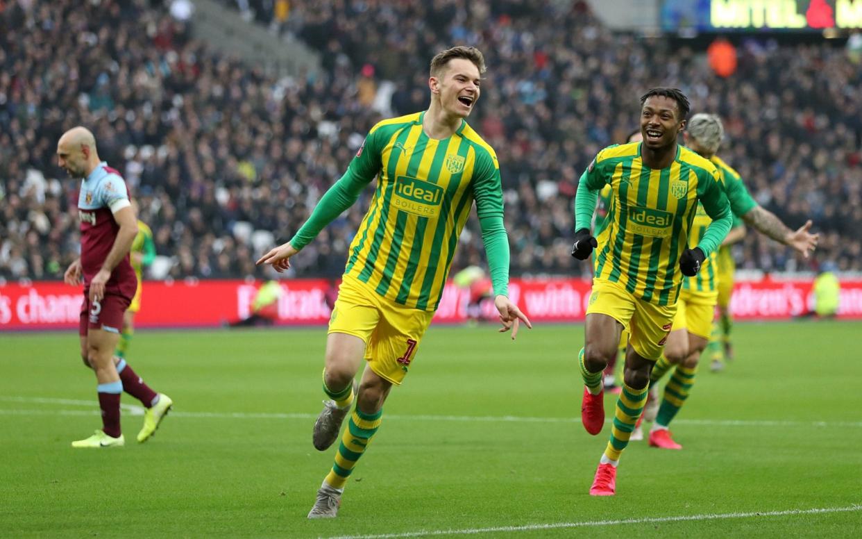 West Bromwich Albion's Conor Townsend celebrates scoring the winning goal - PA