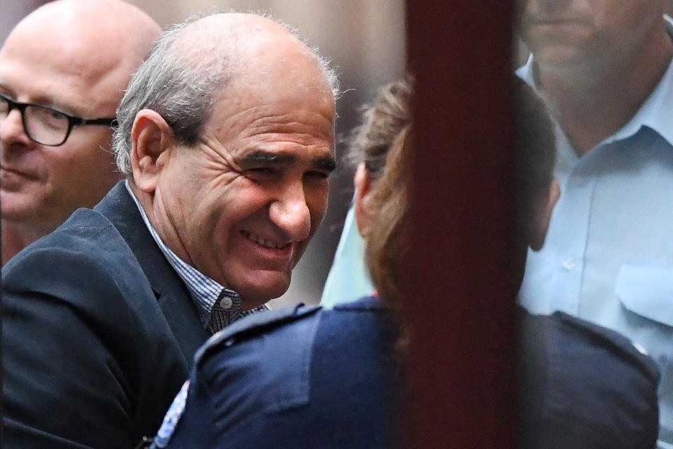 Anastasios Karatzasis taken into the Supreme Court of Victoria. Karatzas has been charged with murdering his 68-year-old wife, Georgia Karatzas. 