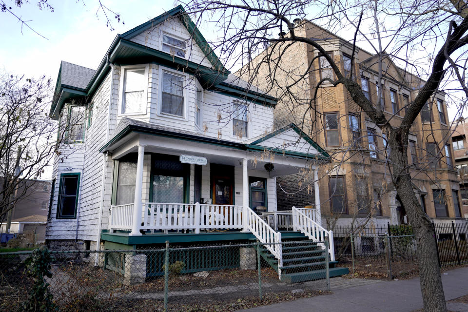 This Dec. 15, 2023 photo shows the Catholic Work Home where Seven, a person with memory loss identified by investigators as Reba C. Bailey, an Illinois woman who was missing since the 1970's lived at one time in Chicago. (AP Photo/Charles Rex Arbogast)