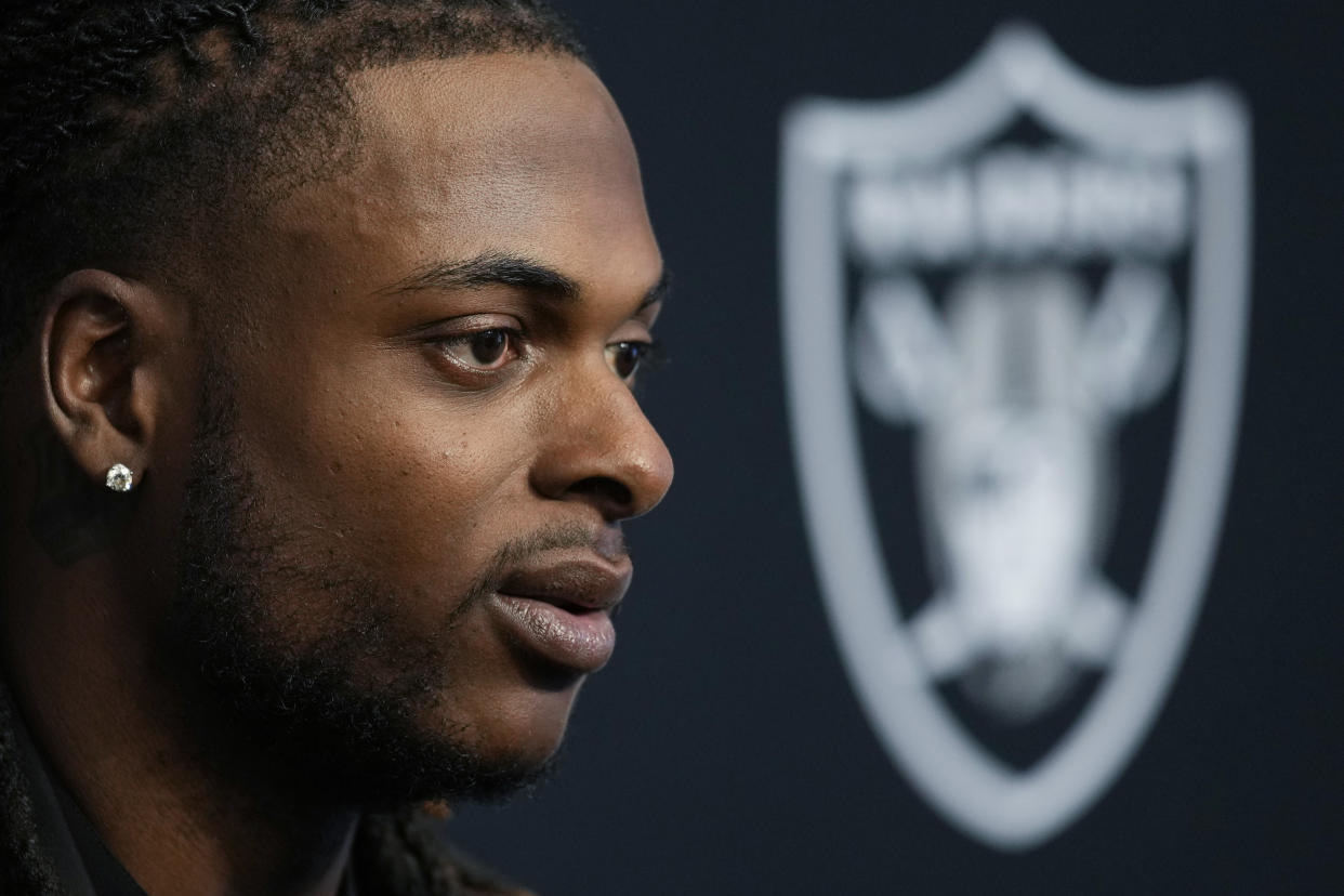 The Raiders are betting big on Davante Adams lifting their offense. (AP Photo/John Locher)