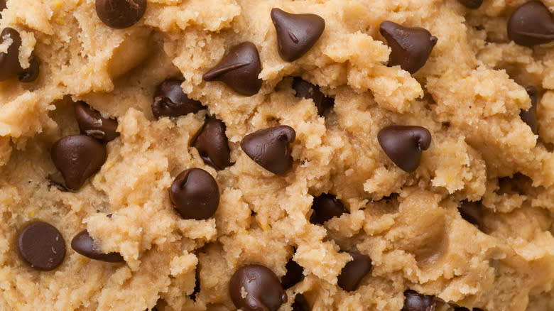 Raw chocolate chip cookie dough