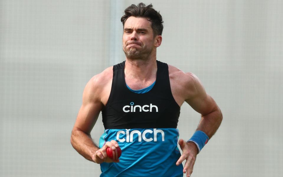 James Anderson bowling - James Anderson not risked for England's opening Ashes Test as he nurses calf injury - GETTY IMAGES