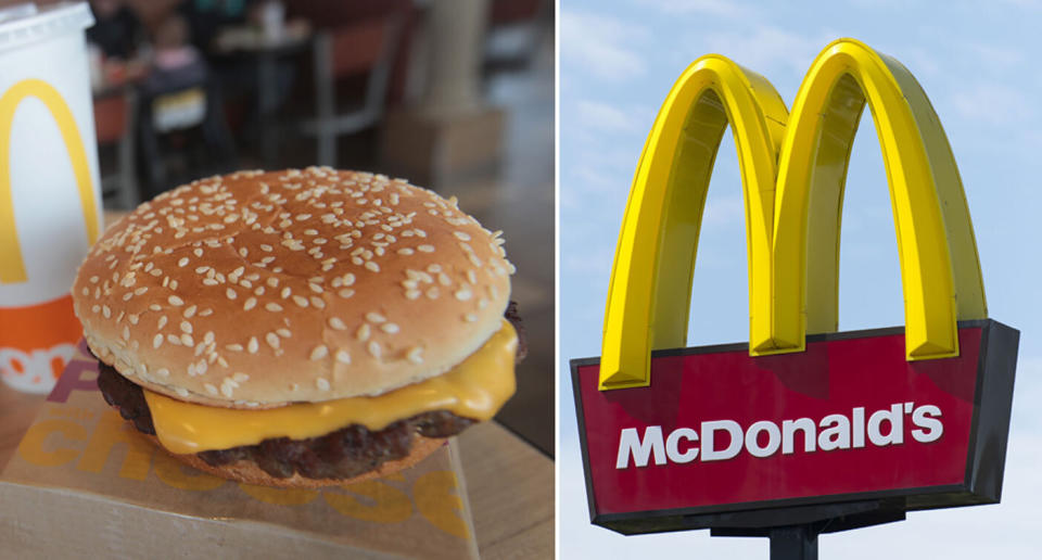 A Big Mac and a McDonald's logo. McDonald's will change how it cooks Big Macs, Quarter Pounders and Cheeseburgers in Australia.