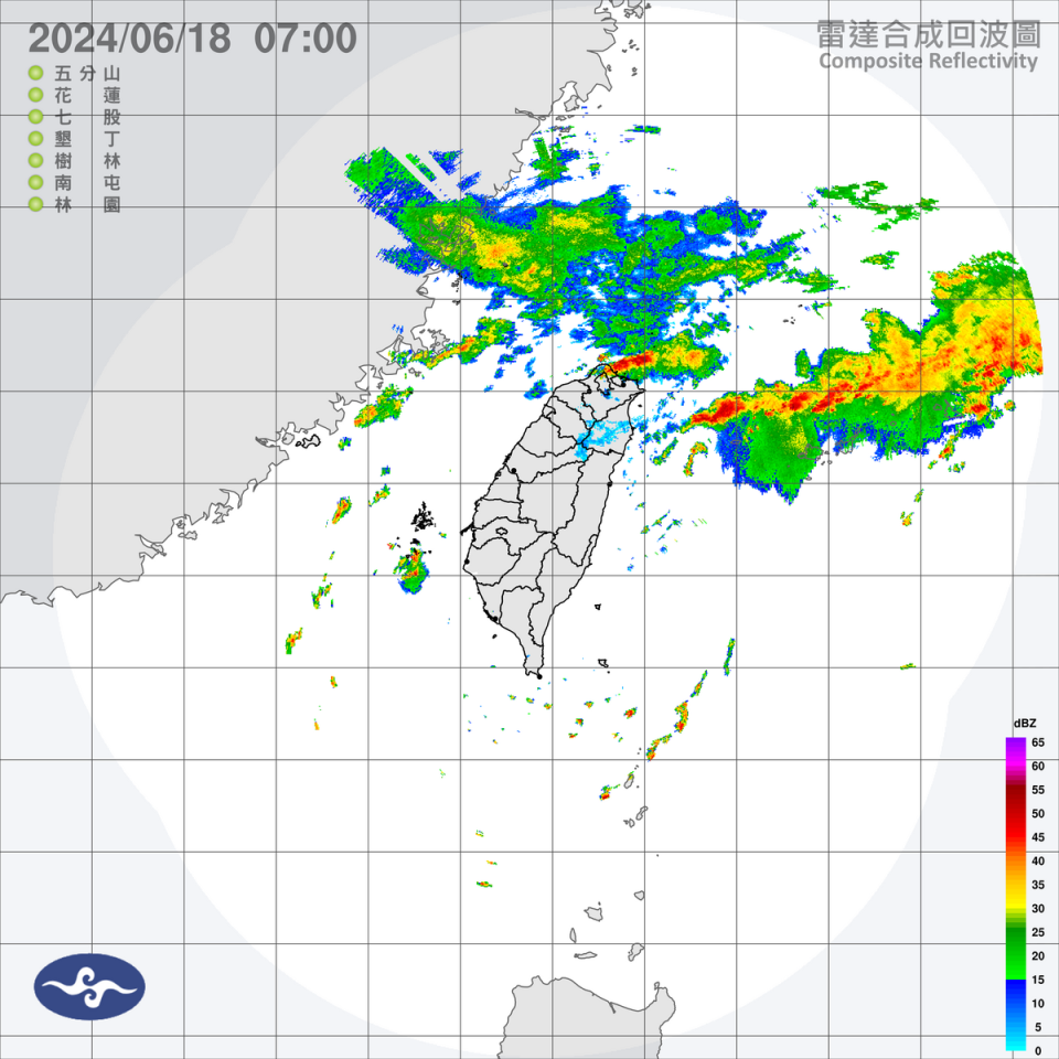 除了基隆北海岸要注意大雨外，今天金門與馬祖也將有短暫陣雨或雷雨，馬祖並有局部較大雨勢發生機率。   圖：中央氣象署／提供