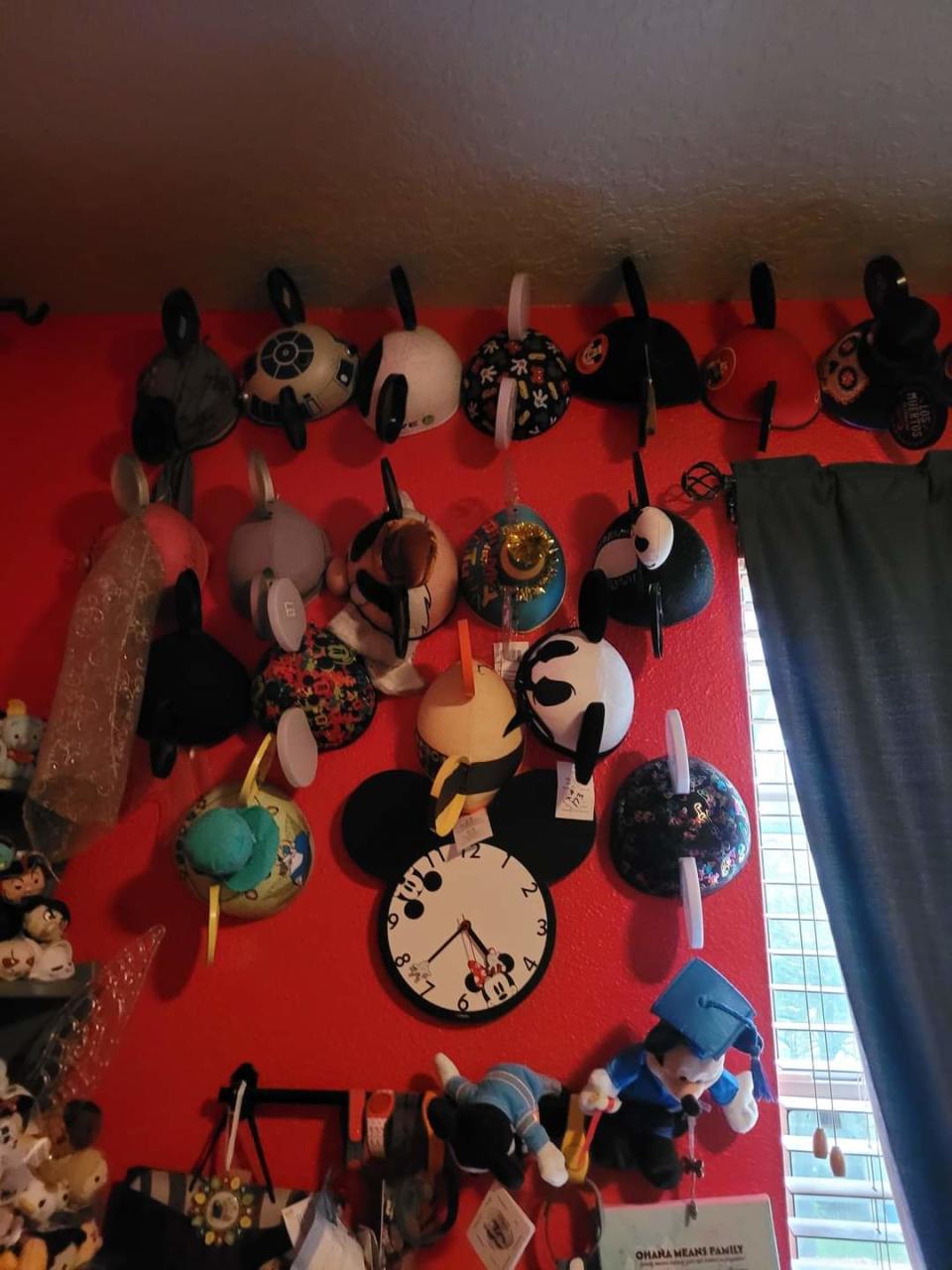 Mouse ears adorn a wall in Shelley Cartee's home.