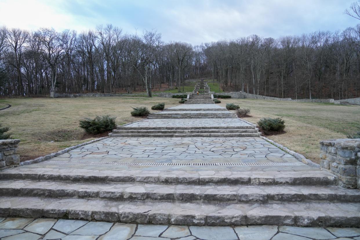 The stone stairs at Percy Warner Park are perfect to take photos and get a walking workout.