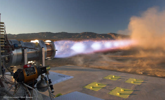 XCOR's methane rocket successfully passing a test in the Mojave Desert. The technology could make planets and moons into space-based refueling stations.