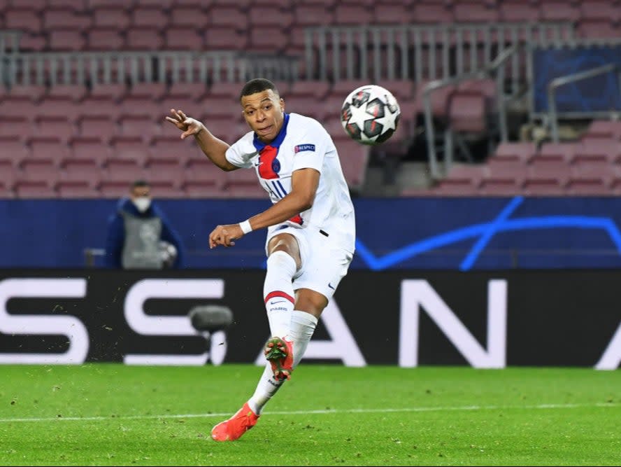 Kylian Mbappe completes his hat-trickGetty Images