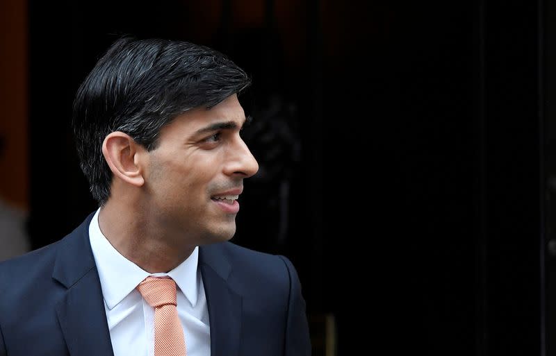 Newly appointed Britain's Chancellor of the Exchequer Rishi Sunak leaves Downing Street in London