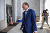 Geoffrey Berman, former federal prosecutor for the Southern District of New York, arrives on Capitol Hill for a House Judiciary Committee closed-door interview as the panel investigates politicization in the Justice Department Thursday, July 9, 2020, in Washington. (AP Photo/Manuel Balce Ceneta)