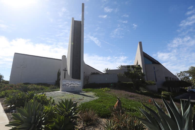 The Geneva Presbyterian Church is seen after a deadly shooting, in Laguna Woods