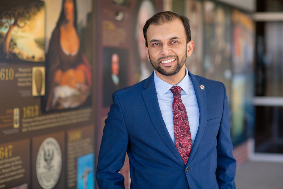 Qasim Rashid, a Virginia state Senate candidate, said the attacks don't deter him from running for office. "In fact, [they] embolden me to fight with more conviction for these values of fairness and justice and inclusivity and pluralism that our society is lacking," he said.&nbsp; (Photo: Marion Meakem Photography)