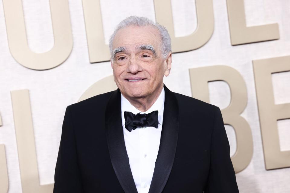 <p>Tommaso Boddi/Golden Globes 2024/Golden Globes 2024 via Getty</p> Martin Scorsese at the Golden Globe Awards in Los Angeles on Jan. 7, 2024