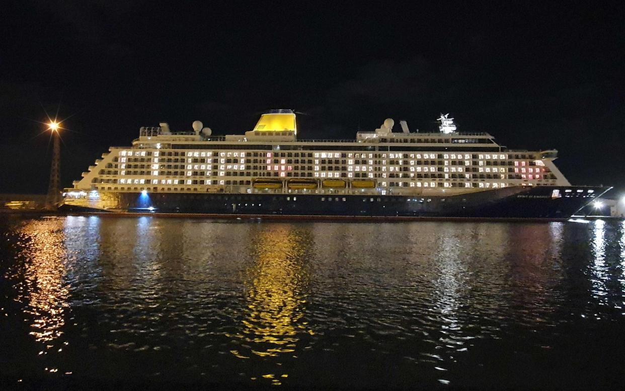 Saga's Spirit of Discovery lights up for the NHS