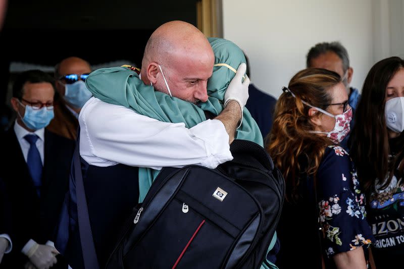 Freed Italian aid worker Silvia Romano arrives at Ciampino military airport in Rome