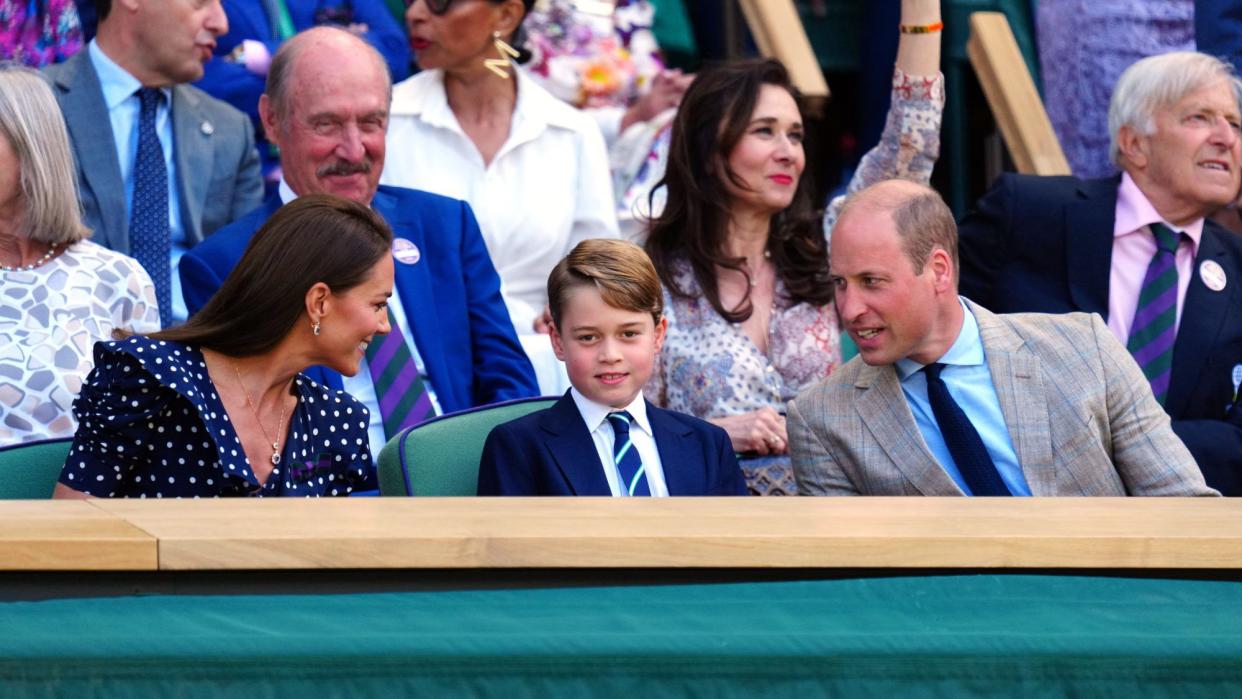 Mandatory Credit: Photo by Javier Garcia/Shutterstock (13018062u) Prince William, Catherine Duchess of Cambridge and Prince George in the Royal Box on Centre Court Wimbledon Tennis Championships, Day 14, The All England Lawn Tennis and Croquet Club, London, UK - 10 Jul 2022