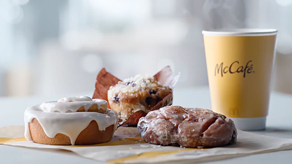The apple fritter, blueberry muffin and cinnamon roll are gone. - McDonald's