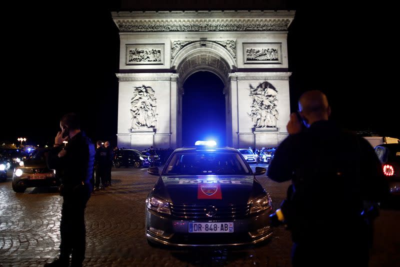 Police officers demonstrate against French Interior Minister Christophe Castaner's reforms, in Paris