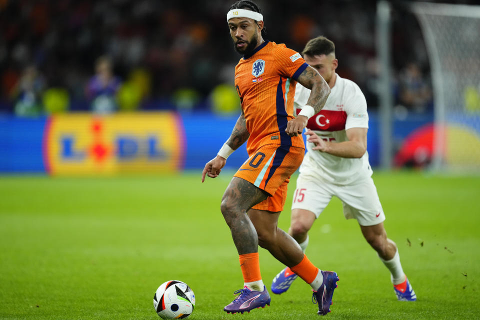 荷蘭Memphis Depay。(Photo by Jose Breton/Pics Action/NurPhoto via Getty Images)