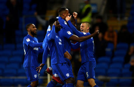 Soccer Football - Championship - Cardiff City vs Hull City - Cardiff City Stadium, Cardiff, Britain - December 16, 2017 Cardiff City's Souleymane Bamba celebrates scoring their first goal Action Images/Adam Holt