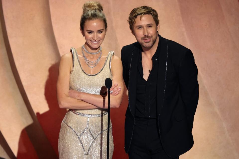 Emily Blunt and Ryan Gosling poked fun at their rivalry. REUTERS